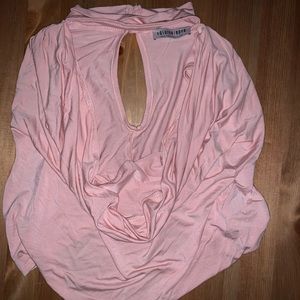 New fashion nova pink low cut slouchy crop top